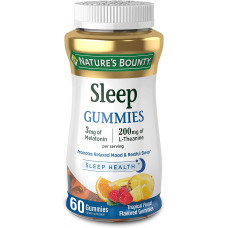 Kẹo dẻo ngủ ngon Nature's Bounty Sleep Gummies 3mg of Melatonin - 200mg of L-Theanime 60 viên